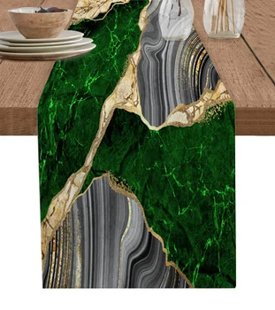 Zelený Mramor Textura Stůl Runner Dekorace, Domácí Výzdoba Stolu, Výzdoba Stolu, Výzdoba
