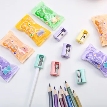 4ks Roztomilé Candy Barva Tužka Mini Ořezávátka Výtvarných Umění Tužku, Řezací Stroj Student Školy, Kancelářské potřeby