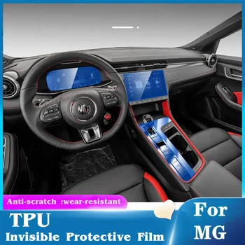 Dveře auta Středové Konzole Média palubní Desce Navigační TPU Anti-nuly Protector Film Příslušenství Pro MG MG6 2021 Interiéru Vozu