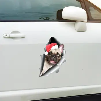 Vánoční Pes, auto magnetické dekorační magnet Exteriér Vozu Magnety na Vánoce se Psem na Sobě Vánoční Klobouk Domova