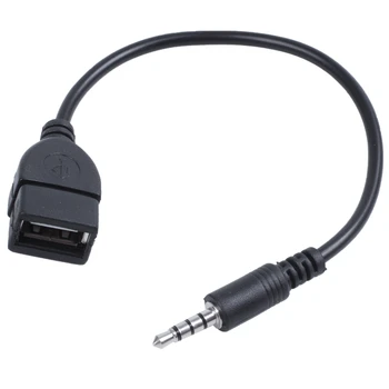 USB konektor, AUX, 3,5 mm jack pro audio data nabíjecí kabel černý