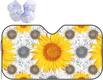 Čelní Sklo auta sluneční clona Slunečnice Květiny Abstraktní Skládací Auto, Slunce, Stín Protector pro Truck SUV Udržujte Své Vozidlo v Pohodě