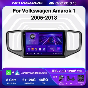 NAVIGUIDE P1 Auto Rádio Pro Volkswagen Amarok 1 2005-2013 Stereo Multimediální Přehrávač Carplay Headunit Autoradio Bluetooth, FM ŽÁDNÉ DVD