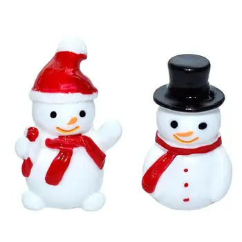 Mini Sněhulák Figurky Legrační Pryskyřice Řemesla Miniaturní Vánoční Ozdoby Pro Jídelny Sněhové Koule Domácí Party Dekorace