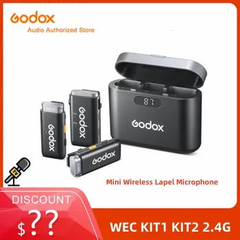 Godox WEC KIT1 KIT2 2.4 G Mini Bezdrátová Klopový Mikrofon s Nabíjecí Pouzdro pro Smartphone Fotoaparát Podcast Rozhovoru YouTube