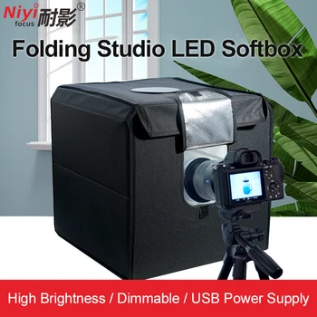 NIYI LED Fotografické Studio, Skládací Natáčení Stan Kit Box Fotografie Lehký Box 6 Pozadí Palubě Přenosný Stmívatelné Softbox
