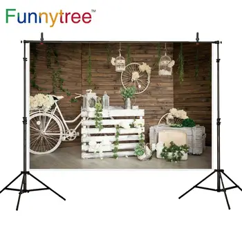 Funnytree květina fotografické rekvizity, pozadí, kolo, dřevo tapety na pozadí miminko photozone studio svatební photocall