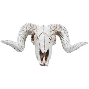 Kreativní Pryskyřice, Ovce, Hlava, Lebka, Hlavu Zavěšení na Zeď 3D Zvířecí Longhorn Sochy Figurky Řemesla Rohy Domů Dekor Ozdoby