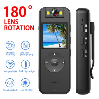 1080P 4K HD Mini WiFi Kamera Venkovní Malý Diktafon, Fotoaparát 180 Stupňů, Noční Vidění, Otočná Bike Mini DV Sportovní Kamera