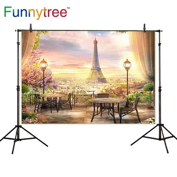Funnytree photobooth pozadí, tabulka, květ, Eiffelova věž Paříž světelné závory Photocall Photo Studio fotografie photophone