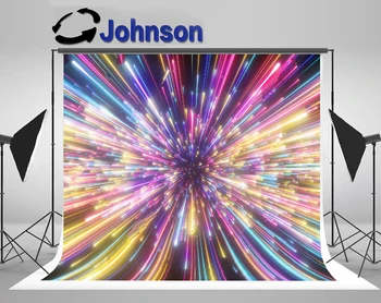 JOHNSONOVA Vesmírného Barevné Ohňostroje Galaxy Light Neon Záře Hvězd Světlo Vnější Prostor pozadí Počítače tisk strana pozadí