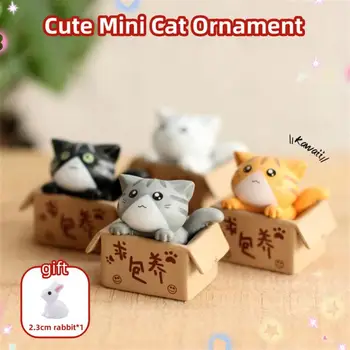 Roztomilý Mini Kočka, Ornament Kawaii Zahradě Kotě Socha Dárek Pro Děti Baby Room Dekorace Hračky Miniaturní Figurky Home Decor