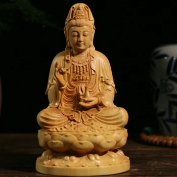 Věrnost malý list zimostráz carving auto ozdoby ozdoby Bódhisattvy Buddha dřevo řemesla Masivního dřeva lotus kuan-Jin obrazu