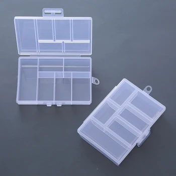 Robustní, Odolné, Praktické Průhledné 6-mřížky Úložný Box Desktop Organizátor Box Transparentní Box 6-grid Storage Box Plastové Boxy