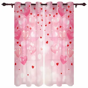 Valentýna Růžové Rádi Moderní Okenní Závěsy pro Obývací Pokoj Ložnice Závěs Domova Balkon Závěsy