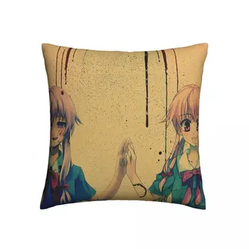 Mirai Nikki Yuno Gasai Polštář Případech Budoucnosti Deník Anime Polštář Kryt Úžasné Dekorativní Pillowcover pro Obývací Pokoj 40*40cm