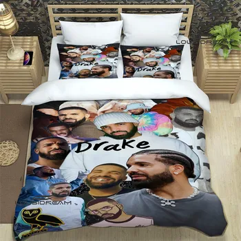 Rapper Drake 3D tištěné Ložní Soupravy nádherné postele dodávky set peřinu postele šidítko set ložní prádlo set luxusní dárek k narozeninám