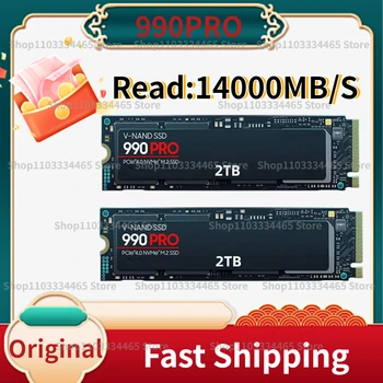 Zbrusu Nový, Originální vysokorychlostní NVMe 990 PRO PCIe5.0 M 2 1 TB 2 TB 4 TB Interní SSD Solid State Pevný Disk pro Notebook Desktop PS5