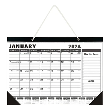 2023-2024 Letech Nástěnný Kalendář Obývací Pokoj Domácí Dekorace 18 Měsíční Úřad, Smíšené Barvy Organizaci S Hák Praktické Desktop