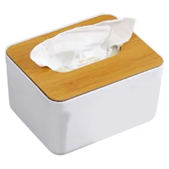 Tkáně Dávkovač Box Minimalistický Bambus Kryt Obličeje Tkání Držák Papírových Pouzdro Pro Obývací Pokoj Ložnice Koupelna Kuchyně