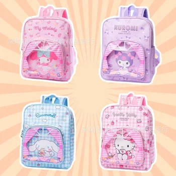 2023 Sanrio hello kitty Kawaii Hello Kitty Cinnamoroll Kuromi Roztomilý Kreslený Pu Kůže Transparentní Děti Batoh Školní Taška