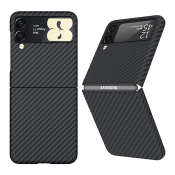 Pro Samsung Galaxy Z Flip 4 3 Case, [Slim Fit] Vojenský Stupeň Aramidové Vlákno Pouzdro pro Galaxy Z Flip4 Flip3