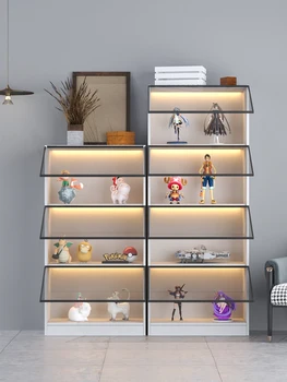 Světlo Luxusní Upflip Skleněné Dveře Hudebního Mistra Office Storage Display Rack Model Kabinet Kabinet Hračka