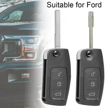 3 Tlačítka Upravené Flip Skládací Dálkový Klíč Shell pro Ford Focus, Fiesta, C-Max, S-Max Ka pro Mondeo Galaxy Fob Případě, HU101 FO21 Blade