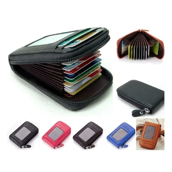 Muži Peněženky Originální PU Kůže Držitel Kreditní Karty RFID Blokování Kapsa na Zip Muži taška Multi-card zip
