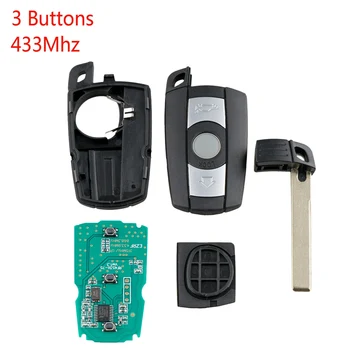 Auto Smart Remote Klíč 3 Tlačítka Fit Pro Bmw 3/5 Série X5 X6 Cas2 Cas3 433Mhz