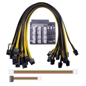 Těžba Breakout Board 12 Portů 6Pin Napájecí Modul S LED 4Pin Kabel Pro Dell PSU Server S 6Pin Na 8Pin Napájecí Kabel