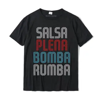 Puerto Rico Vlajky Barvy Hudby Tee Salsa Plena Bomba Rumba T-Shirt Mladý Roztomilý Ležérní Topy & Trička Bavlna Top T-Košile Design