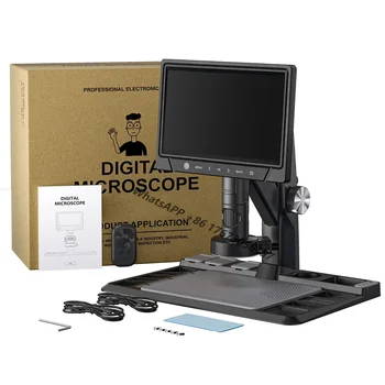 50-1600X Elektronový Mikroskop 12MPX 7-palcový IPS Dotykový displej LCD S 2.4 G Bezdrátové Dálkové Ovládání