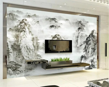 Beibehang Vlastní Tapetu Domů Dekorativní Nástěnná malba, Čínský Styl Ručně Malované Tušové Malby Obývací Pokoj Ložnice Studie, 3d tapety