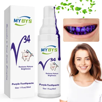 Bělení Zubů Zubní Pasta Fialová Pěna Zubní Péče O Zuby White Rozjasňující Úsměv Zubní Péče Snížení Žloutnutí