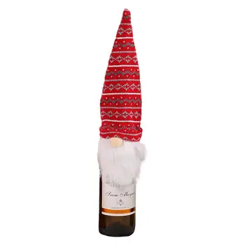 Vánoční Láhev Vína Kryt Roztomilý Gnome Anonymní Panenku Láhev Šampaňského Kryt Zdobit Vánoční Halloween Dekorace