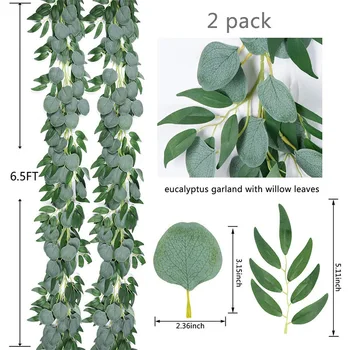 Umělý Věnec 2 S Listy Zelené Vinné Révy Rostlin Svatební Dekorace Pozadí Ratan