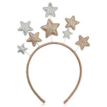 Glitter Stars Party Čelenka Vlasy Hoop Krásné Vánoce Pentagram Čelenka Vlasové Doplňky Pro Děti Hvězdičkový Pokrývka Hlavy Vlasy Obruče