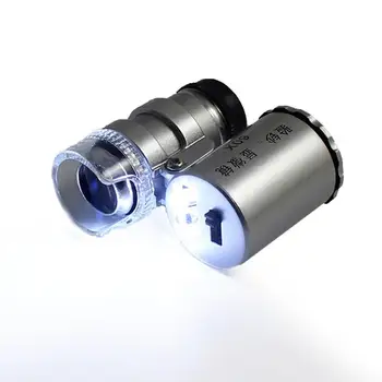 60x Mini Kapesní Mikroskop Mini Osvětlené Lupy Klenotníci MagnifiFor Šperky, Diamanty, Mince