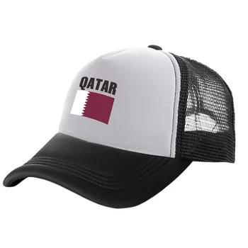 Vlajka Katar Trucker Cap Muži, Katar Klobouk Baseball Cap Chladné Letní Unisex Oky Čepice