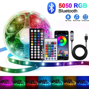 5050 RGB USB TV LED Podsvícení Obrazovky Proužky 28Keys 44Keys Smart Voice Bluetooth APP Pružnou 30LEDs/M Pásky Diodové Pásky 5M 10M