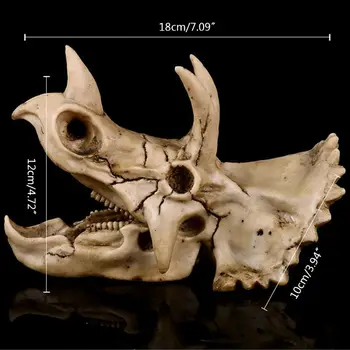 Triceratops Dinosaurus Lebka Pryskyřice Řemesla pro Fosilní Kostra Výuky Model Hallo Dropship