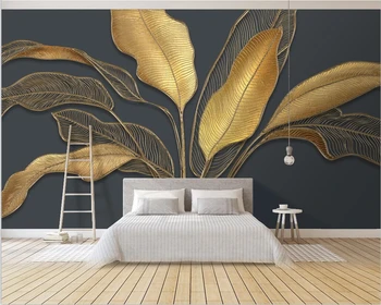 beibehang Vlastní nové moderní abstraktní rostlina květ velký list obývací pokoj pozadí tapety papel de parede papier peint