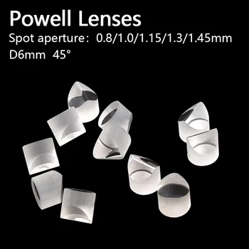 Powell Čočky čočky Laseru D6x6mm Incidentu úhel 45° Místo clony 0.8/1.0/1.15/1.3/1.45 mm měření 3D skenování umístění optiky