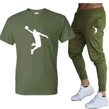 Pánské T-shirt Set a Jogging Kalhoty, Hip Hop Tepláky, Ležérní Značky, tj. Horké, Letní