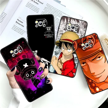 Anime Japonské Jednoho Kusu Pro Xiaomi Mi Poco F5 F4 F3 F2 X5 X4 X3 M5 M6 M5 M4 M3 C40 Pro GT NFC 5G Černý Telefon Případ
