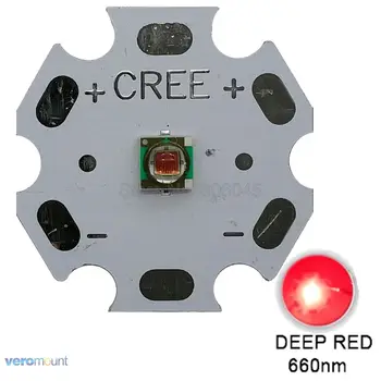 10pcs 1W 3W CREE XP-E XPE Foto Červená 660nm LED Hluboké Červené LED Emitor Didoes na 20 mm/16 mm/14 mm/12mm/8mm PCB