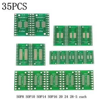 35PCS PCB Konverze Deska SOP8-SOP28, Aby DIP/SMD DIP IC Adaptér Zásuvky PCB Přepočítací Board 5V 12*12mm Elektrických Zařízení