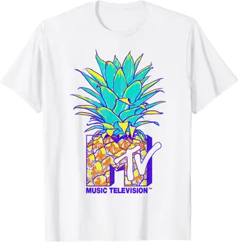MTV Ananas Barevné Logo Hudební Televize Grafické T-Shirt