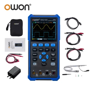 OWON HDS2102S 2 Kanály, 100MHz 500MSa/s Přenosný Digitální Osciloskop + Multimetr + Generátor Křivky, 3-v-1 Nástroj pro Měření